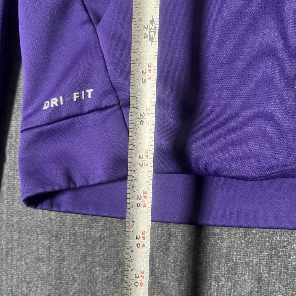 Nike Dri-Fit Hoodie Mens Medium Purple Big Chenille Swoosh Pullover Sweatshirt